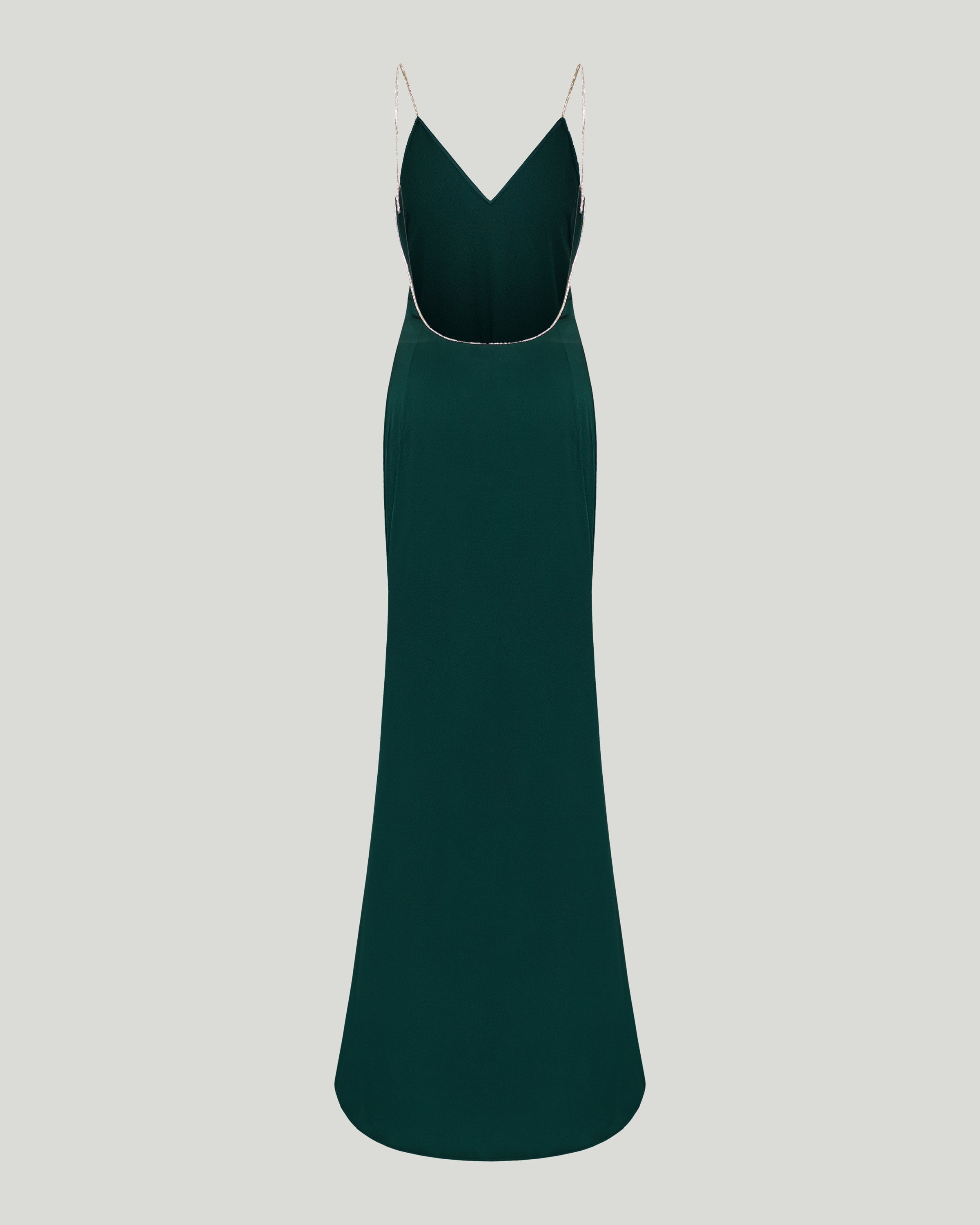Tom Ford Metallic-trim open-back evening gown