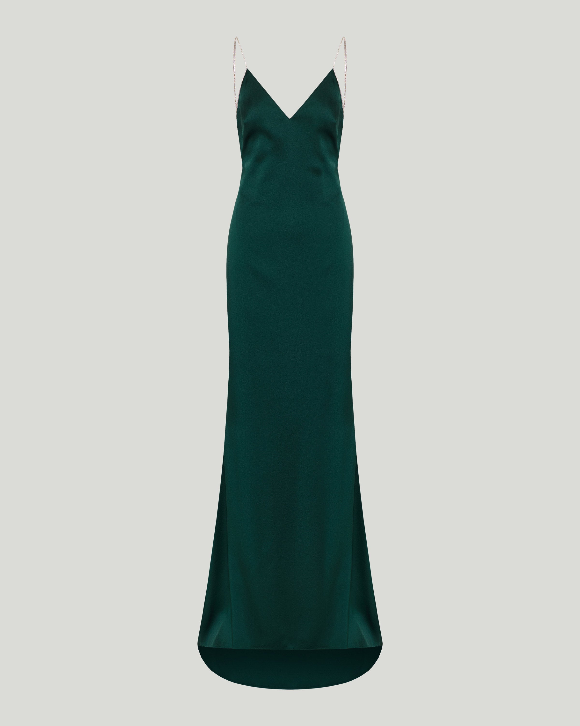 Tom Ford Metallic-trim open-back evening gown