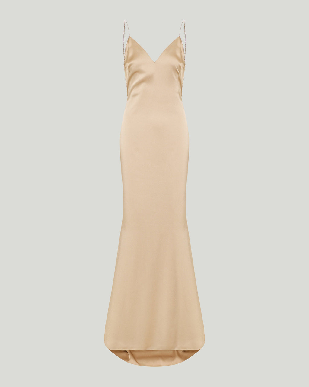 Tom Ford Metallic-trim open-back evening gown