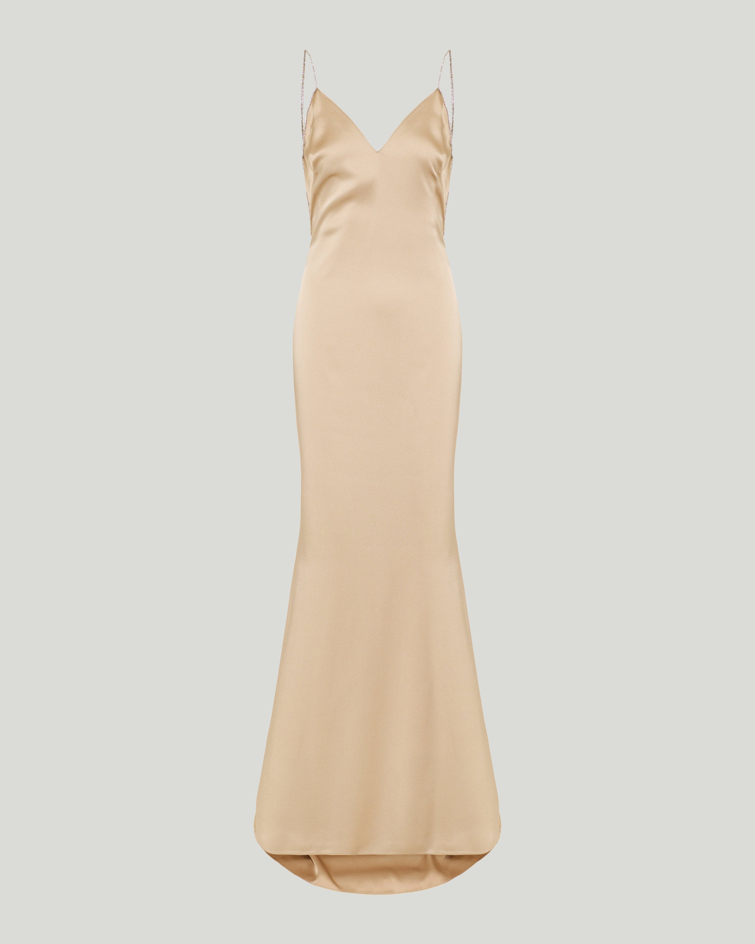 Tom Ford Metallic-trim open-back evening gown