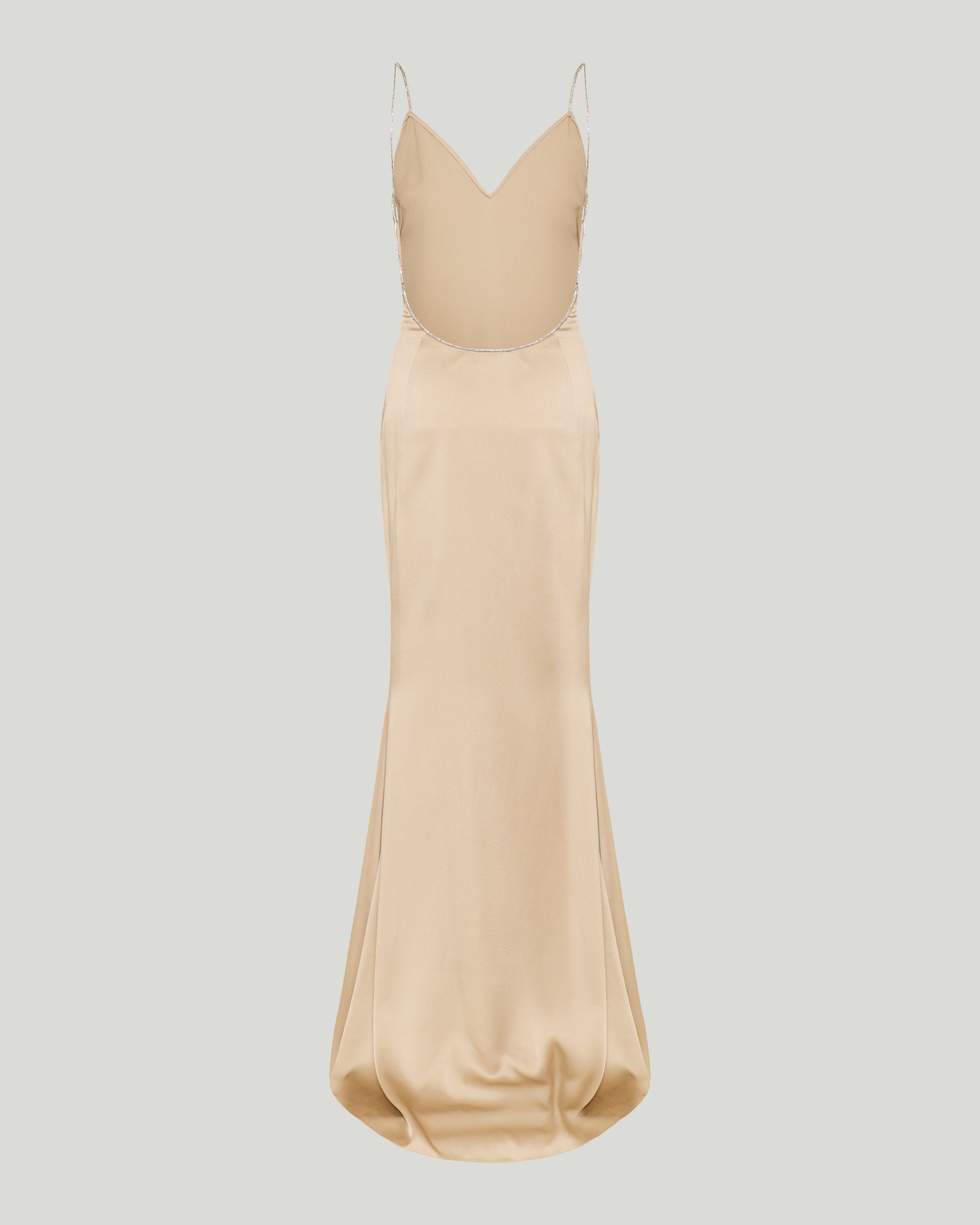 Tom Ford Metallic-trim open-back evening gown