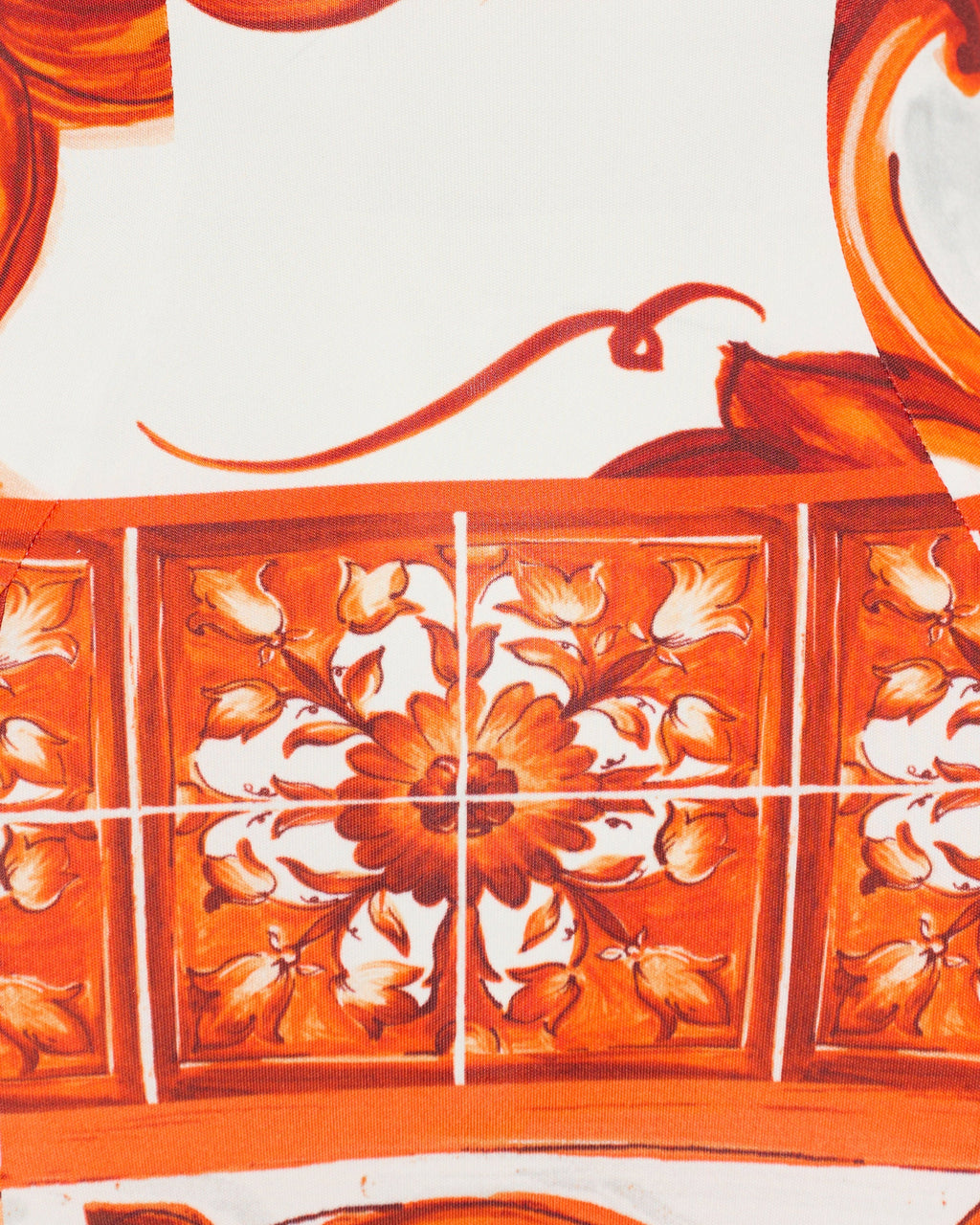 Majolica print long dress