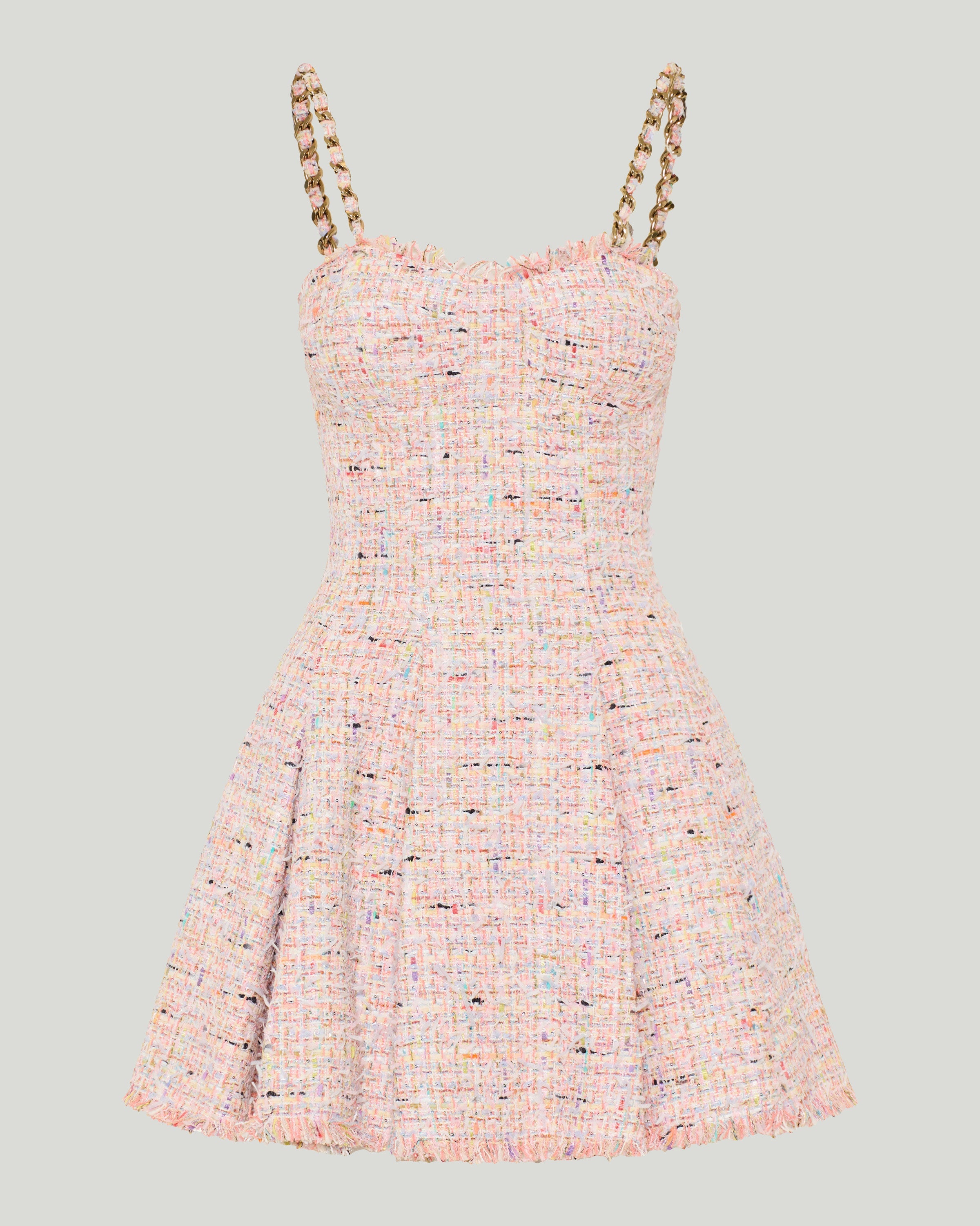 Balmain Tweed sleeveless flared mini dress