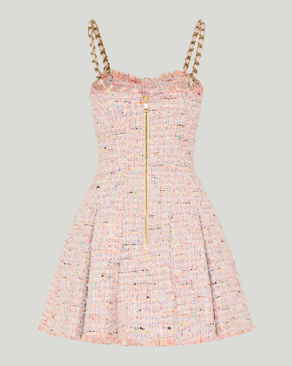 Balmain Tweed sleeveless flared mini dress