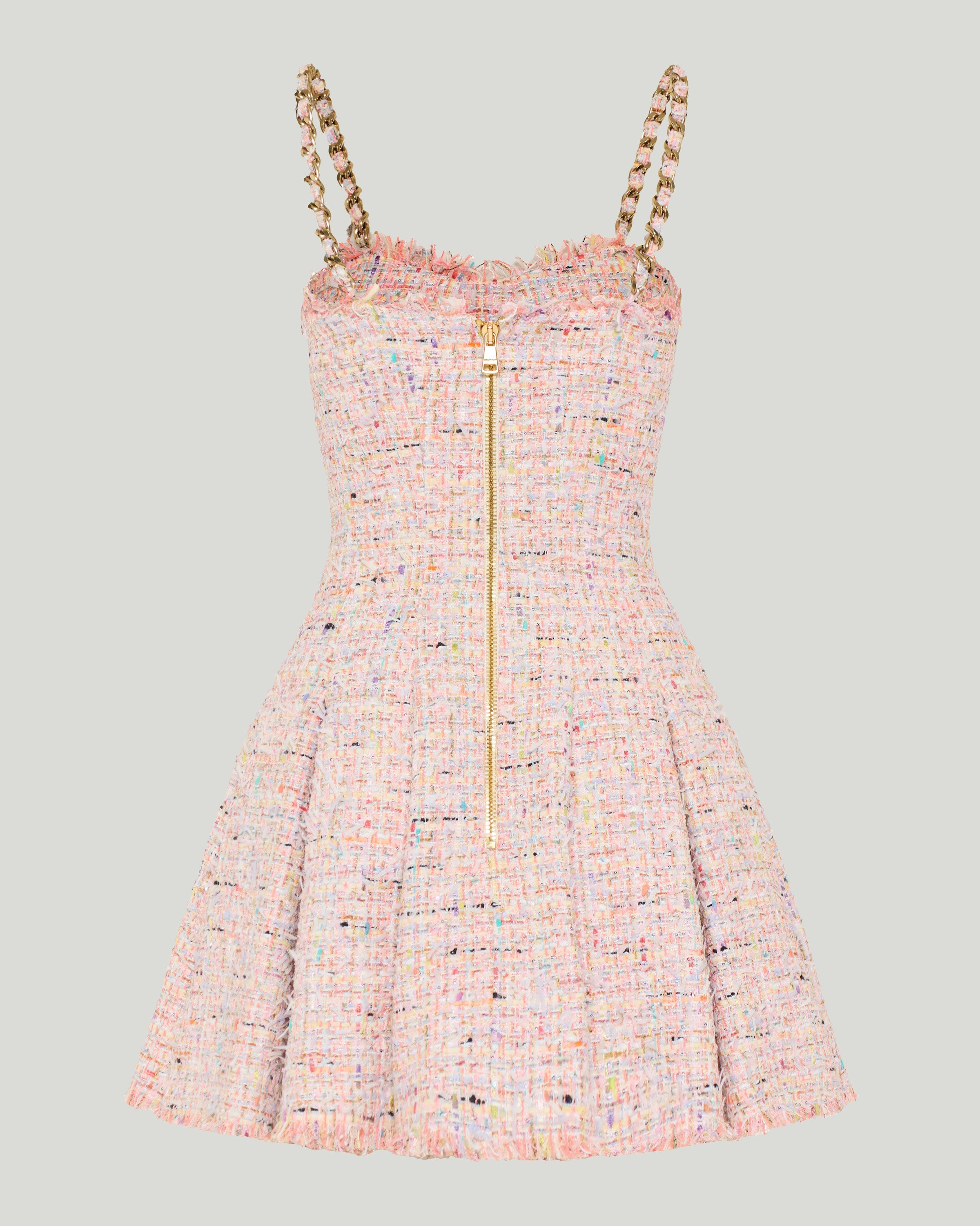 Balmain Tweed sleeveless flared mini dress