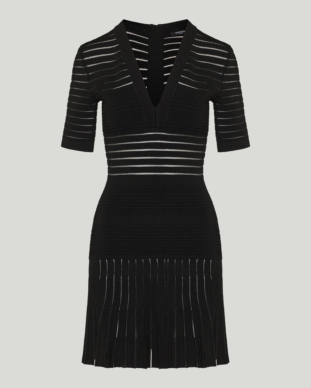 Balmain V-neck knit mini dress