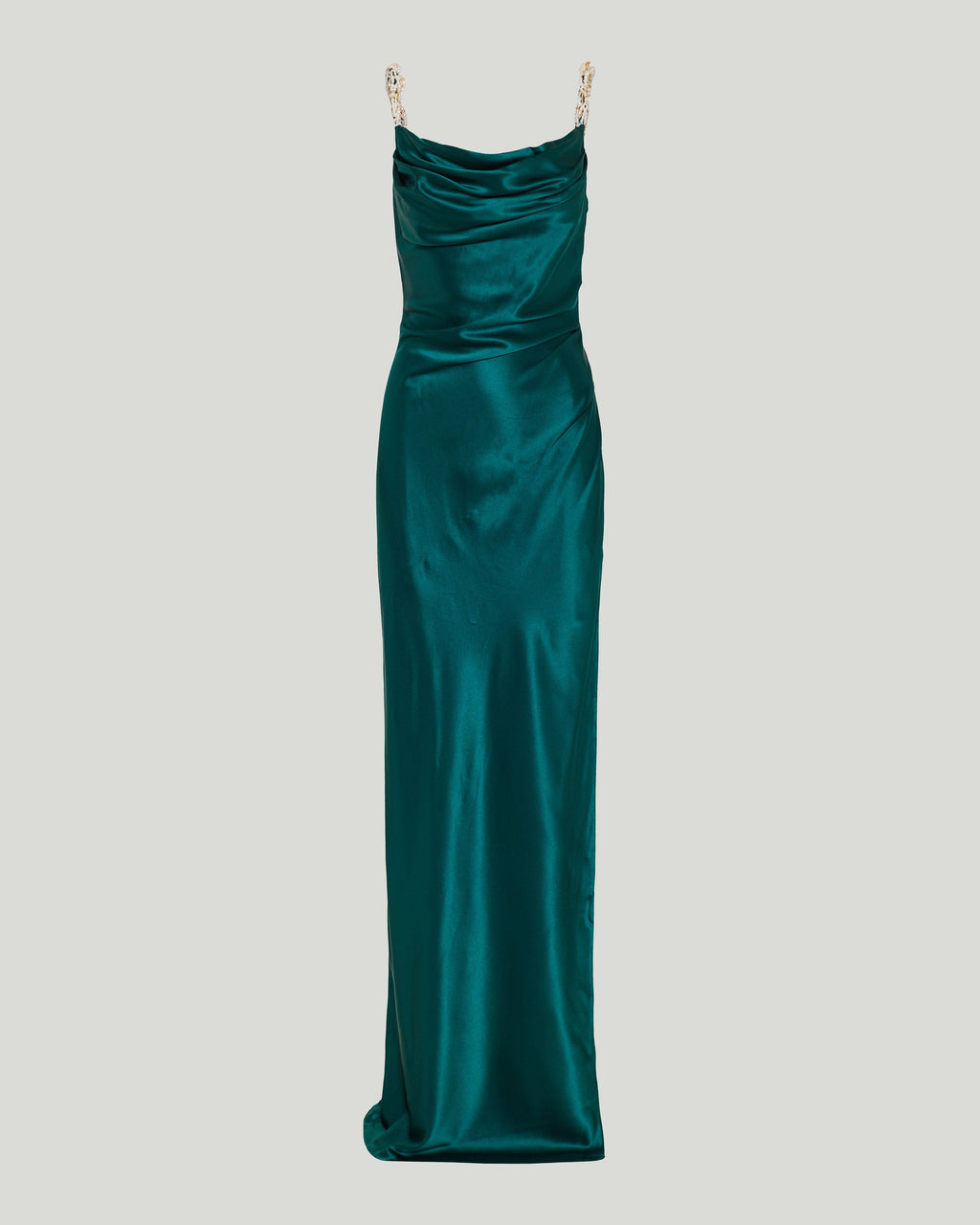 Balmain Embroidered strap silk gown