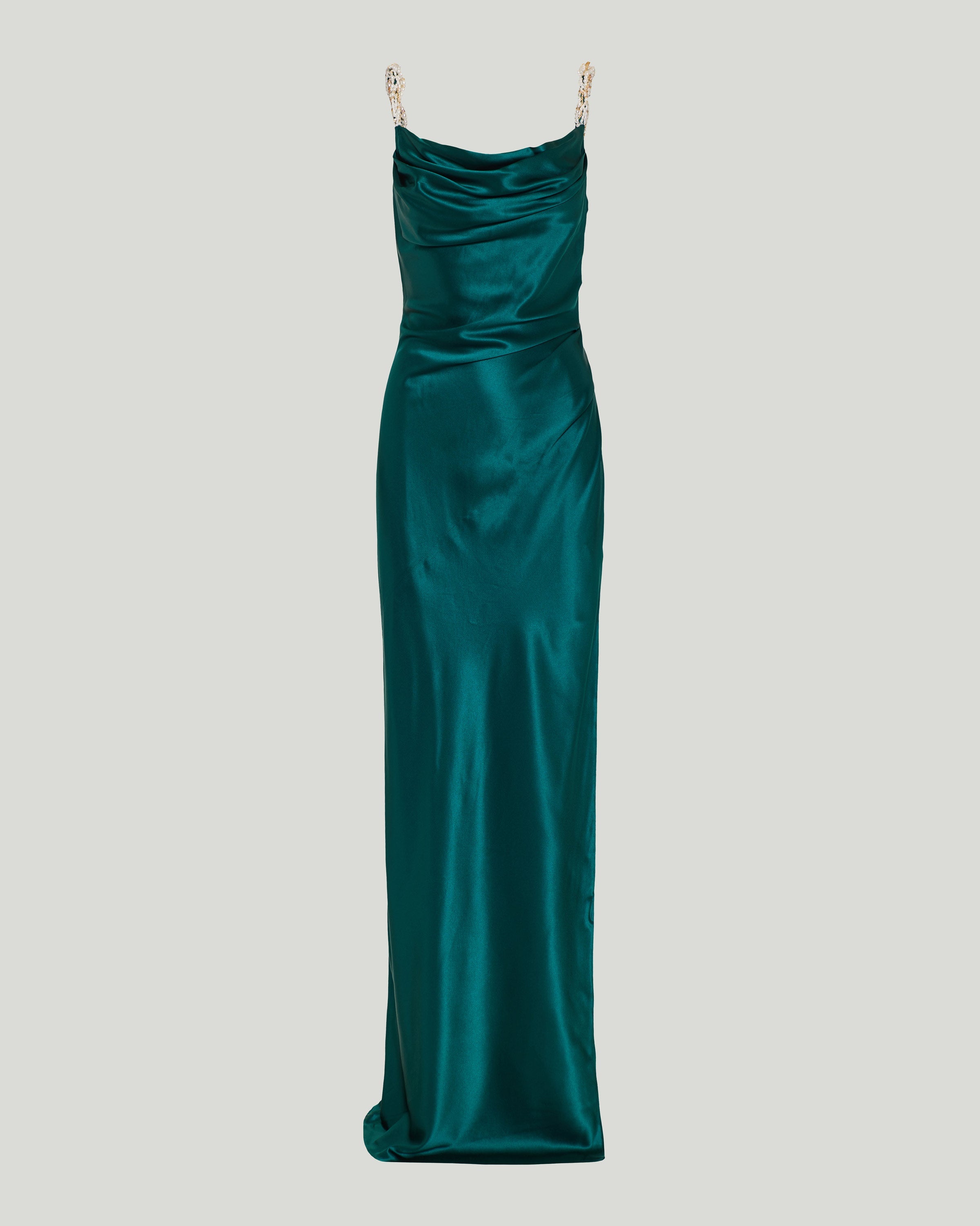 Balmain Embroidered strap silk gown