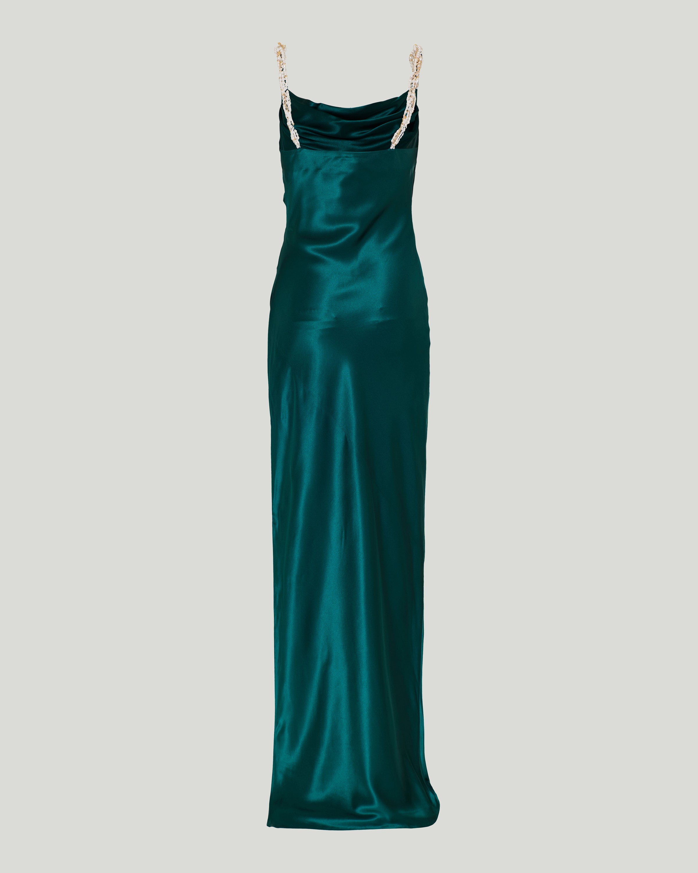 Balmain Embroidered strap silk gown