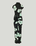Draped printed dress