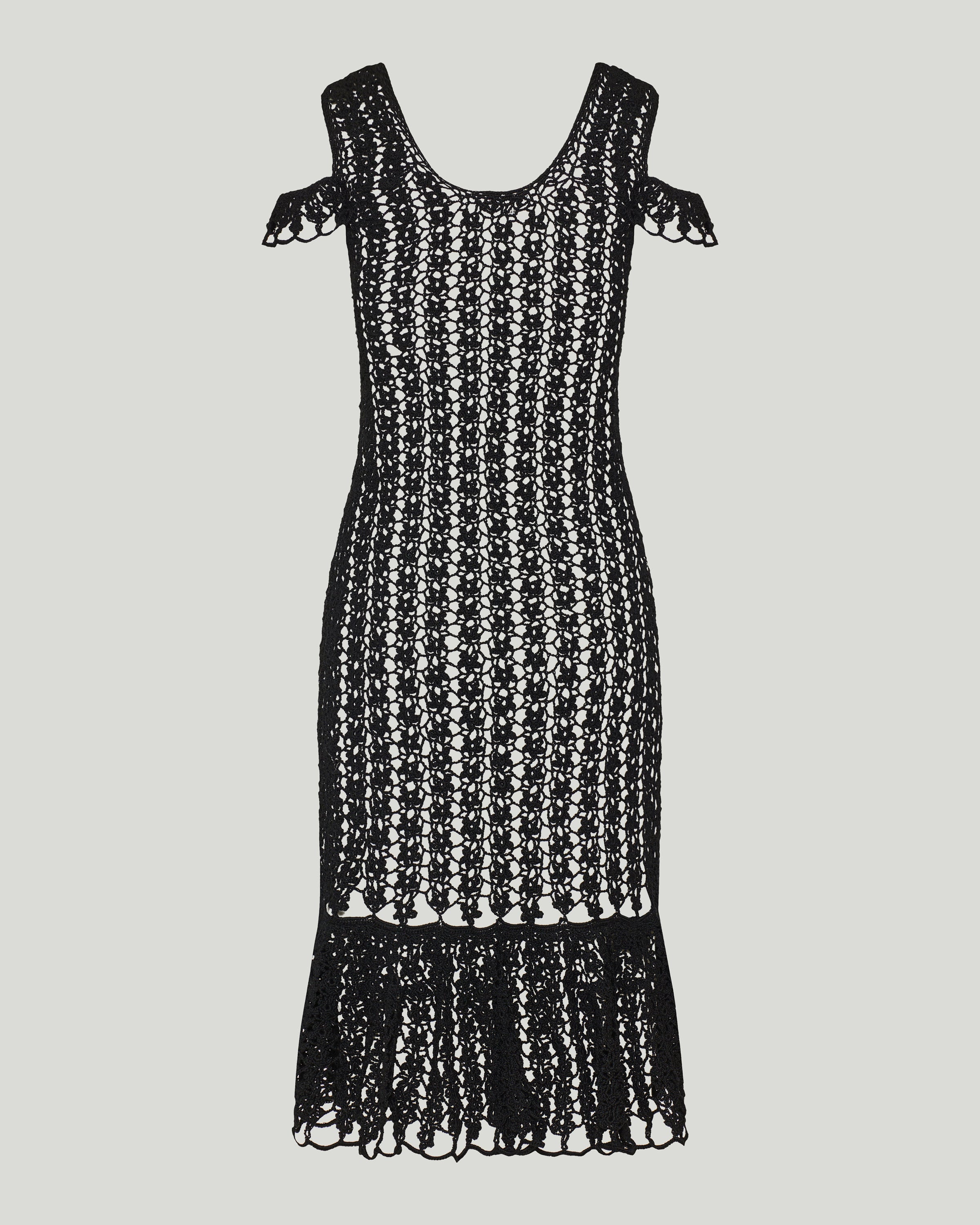 JW Anderson Ruffled crochet cotton midi dress