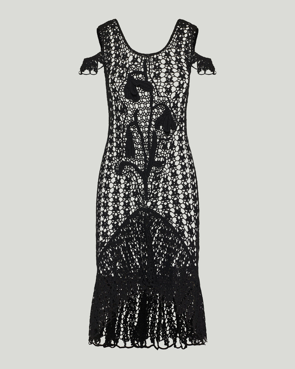 JW Anderson Ruffled crochet cotton midi dress