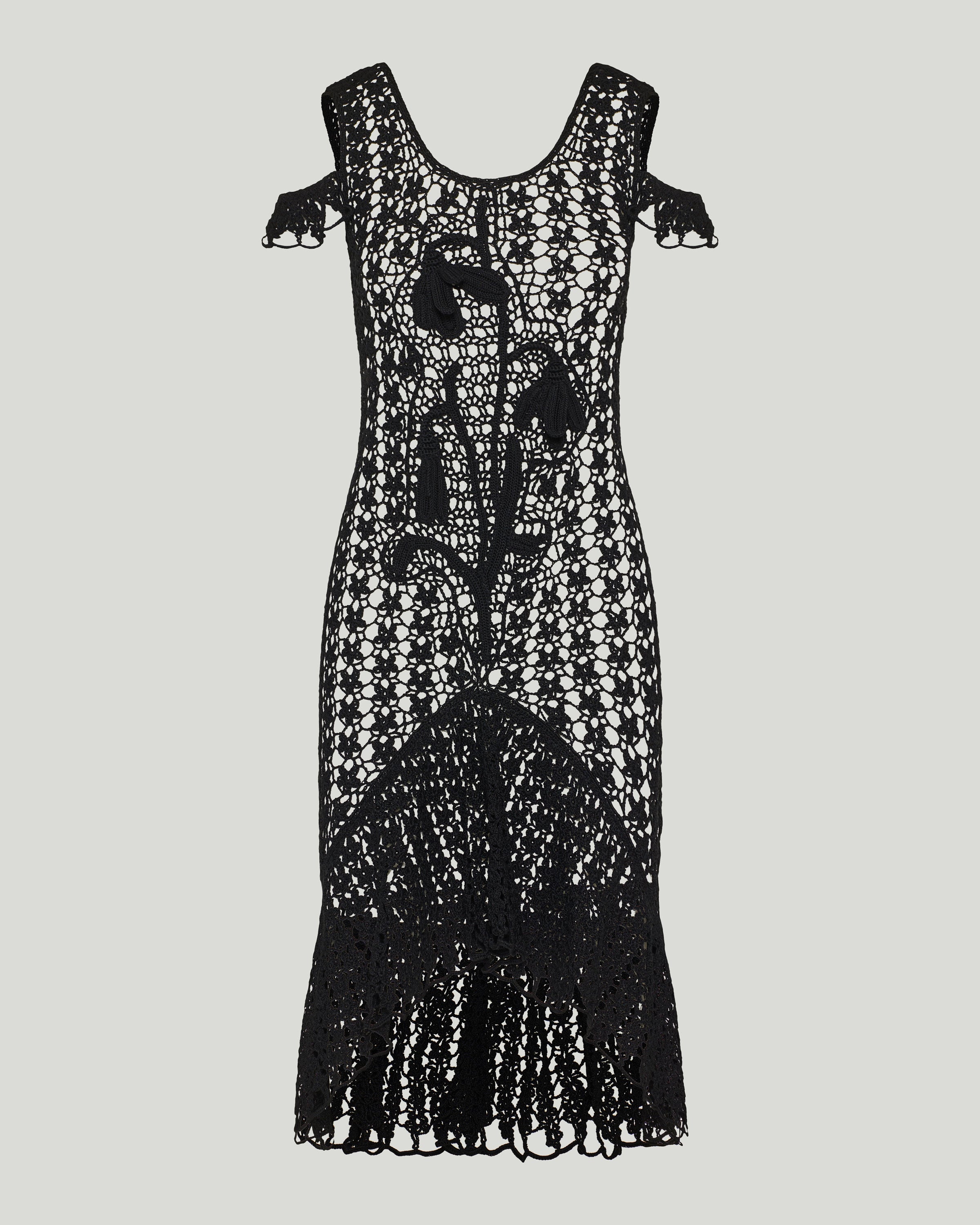 JW Anderson Ruffled crochet cotton midi dress