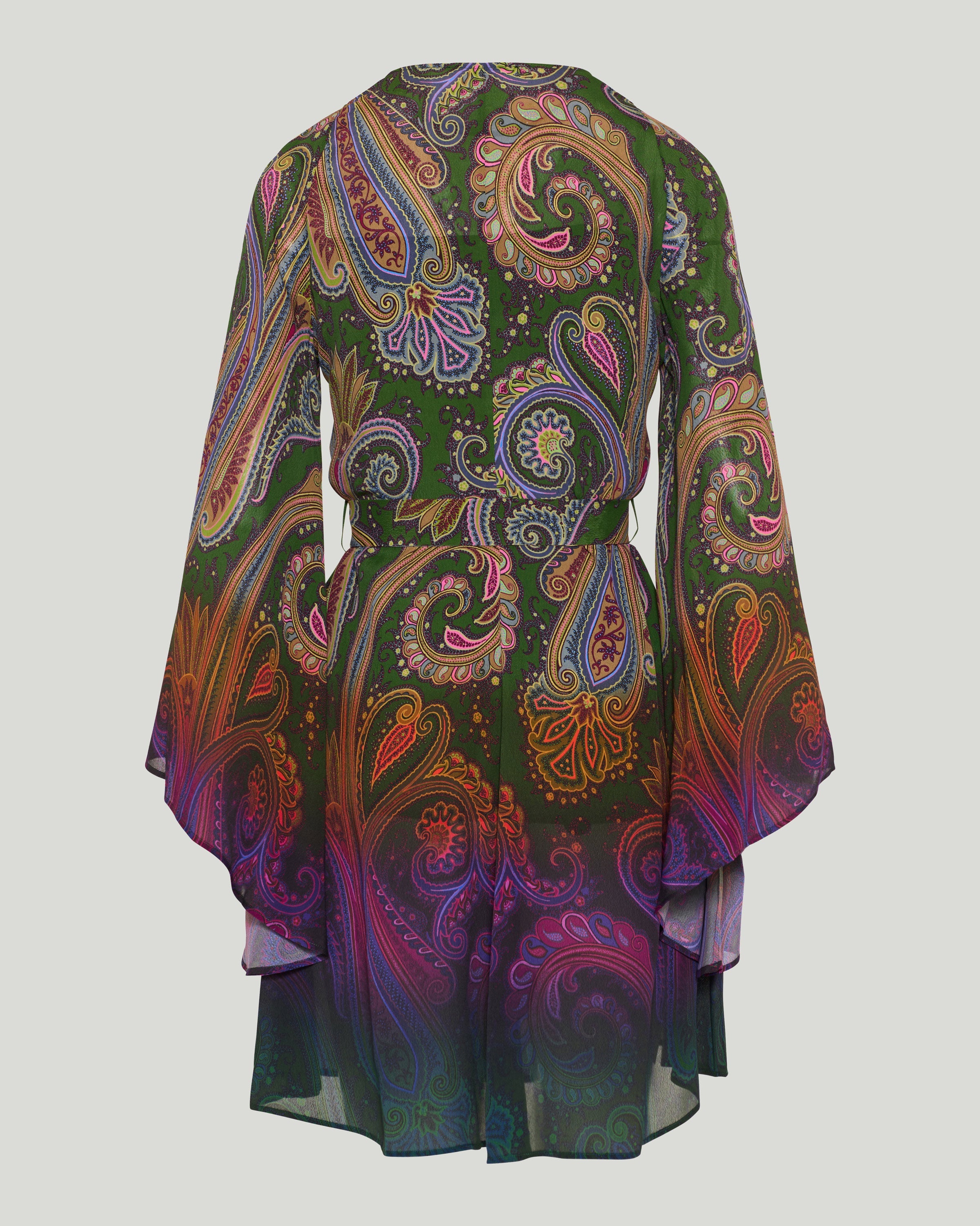 Etro Belted paisley-print jersey mini dress