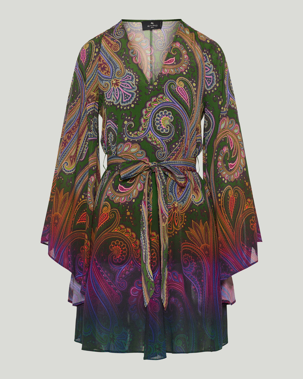 Etro Belted paisley-print jersey mini dress