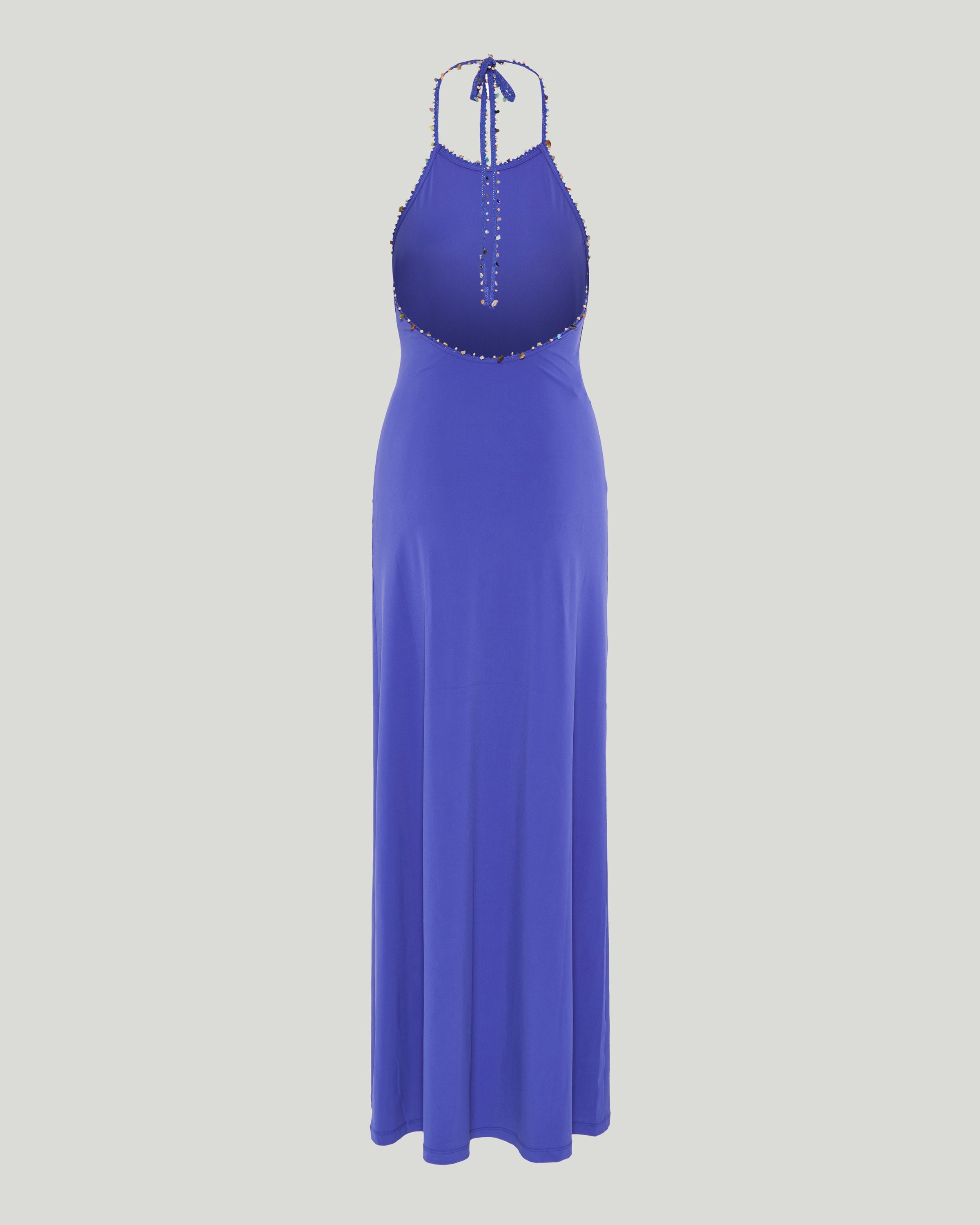 Embellished halterneck maxi dress