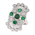 2.85 Carat Emerald and Diamond 14 Karat White Gold Cocktail Ring