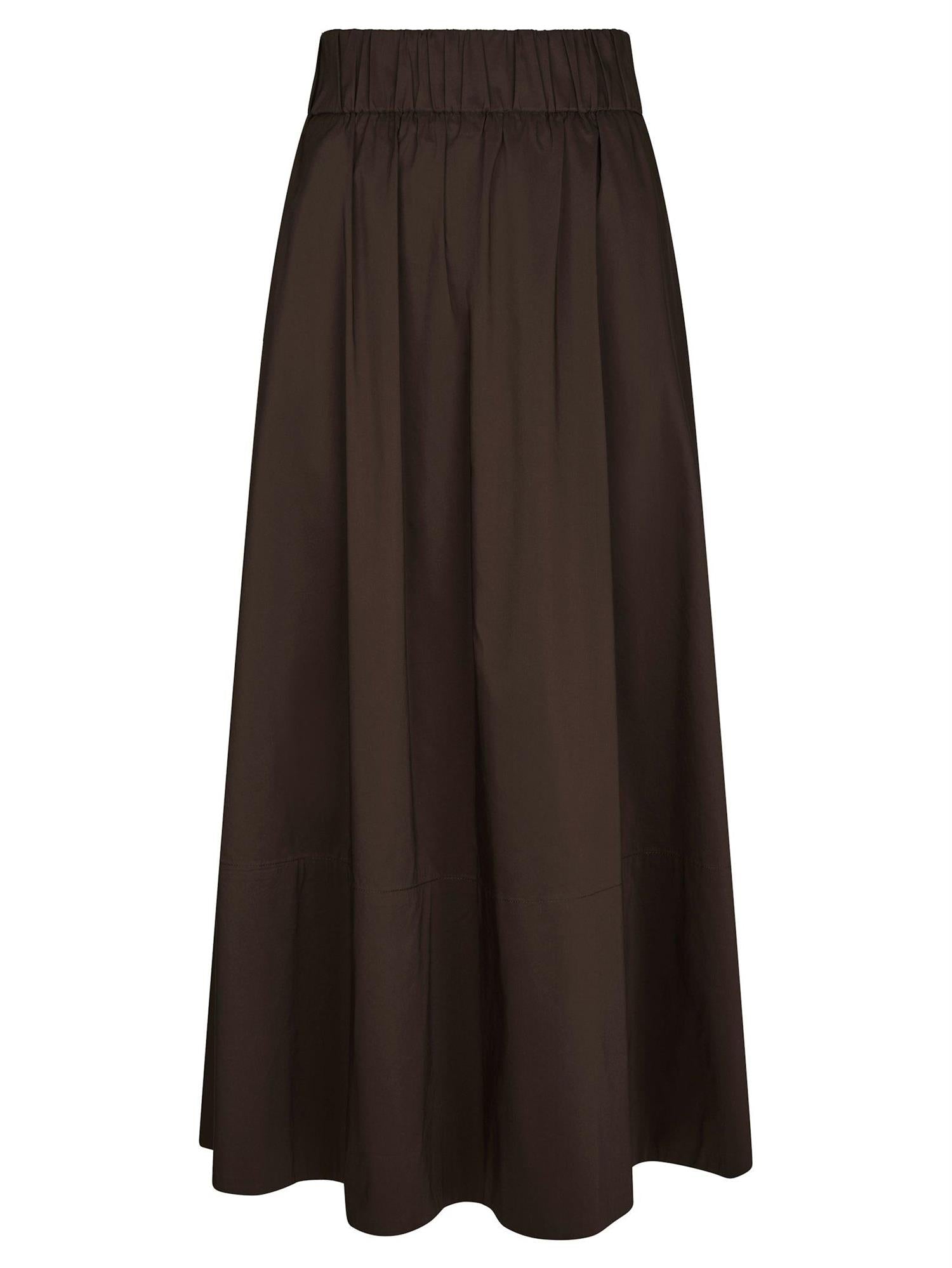 YARA POPLIN SKIRT  Chocolate Brown