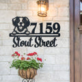 Brittany Address Sign | Personalized Metal House Number Plaque | Dog Lover Gift | Outdoor Decor