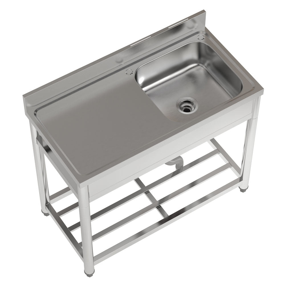 Stainless Steel One Compartment Commercial Sink with Left Drainboard