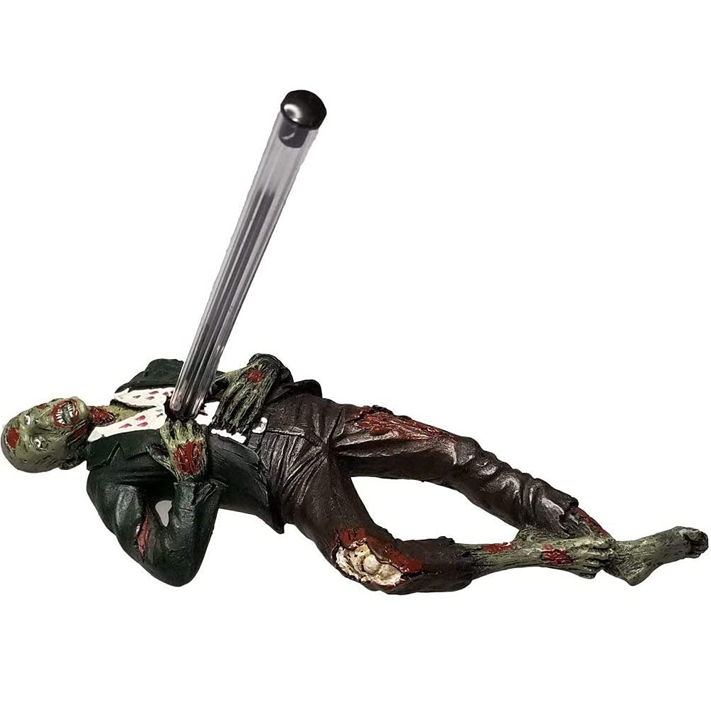 Pacific Giftware Zombie Impaled Pen Holder, 7" Tall Halloween Decoration, Vinyl & Pewter Collectible Figurine, Model SS-PTC-10101