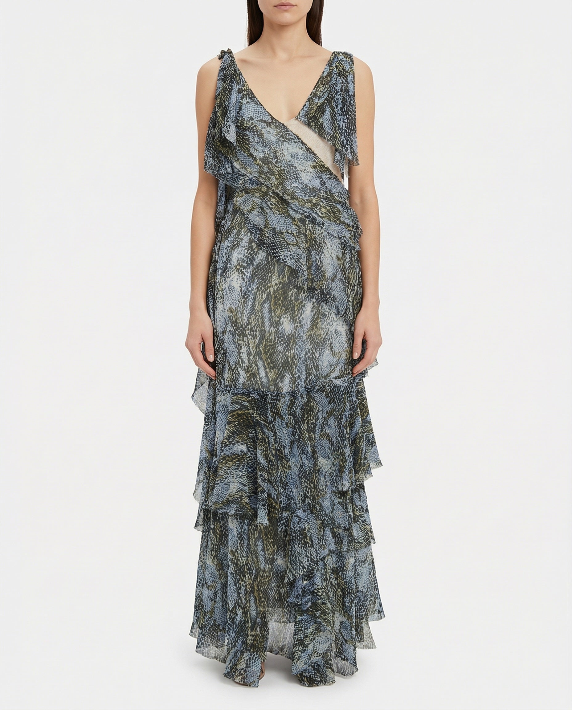 Unravelled serpent long dress