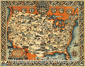 Historic Map : Highways and byways of Girl Scouting. Girl Scouts Inc. 1927 - Vintage Wall Art
