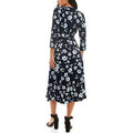 Nina Leonard Women's 3/4 Sleeve Sylvia Self Sash Dress, Large