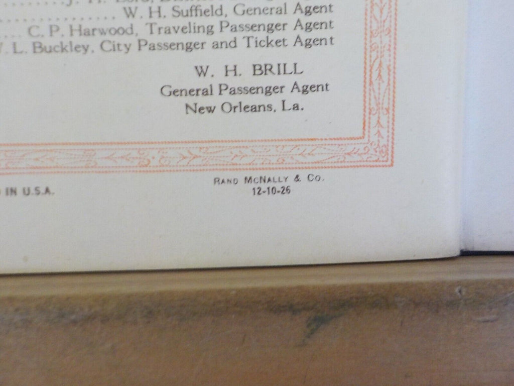 New Orleans and the Gulf Coast Illinois Central Railroad 1926 Stapled soft cover