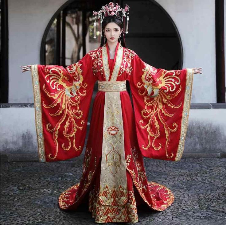 High quality Chinese Ancient Wedding Hanfu Bride Long Tail Couple Costume  Garment Standard Tang Ming China Wedding Costume Dress
