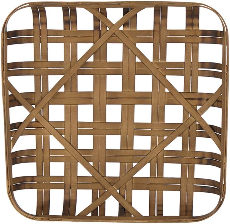 Glitzhome Square Tobacco Basket 24 Inch Dark Brown Bamboo Wall Decor Woven Farmhouse Decor