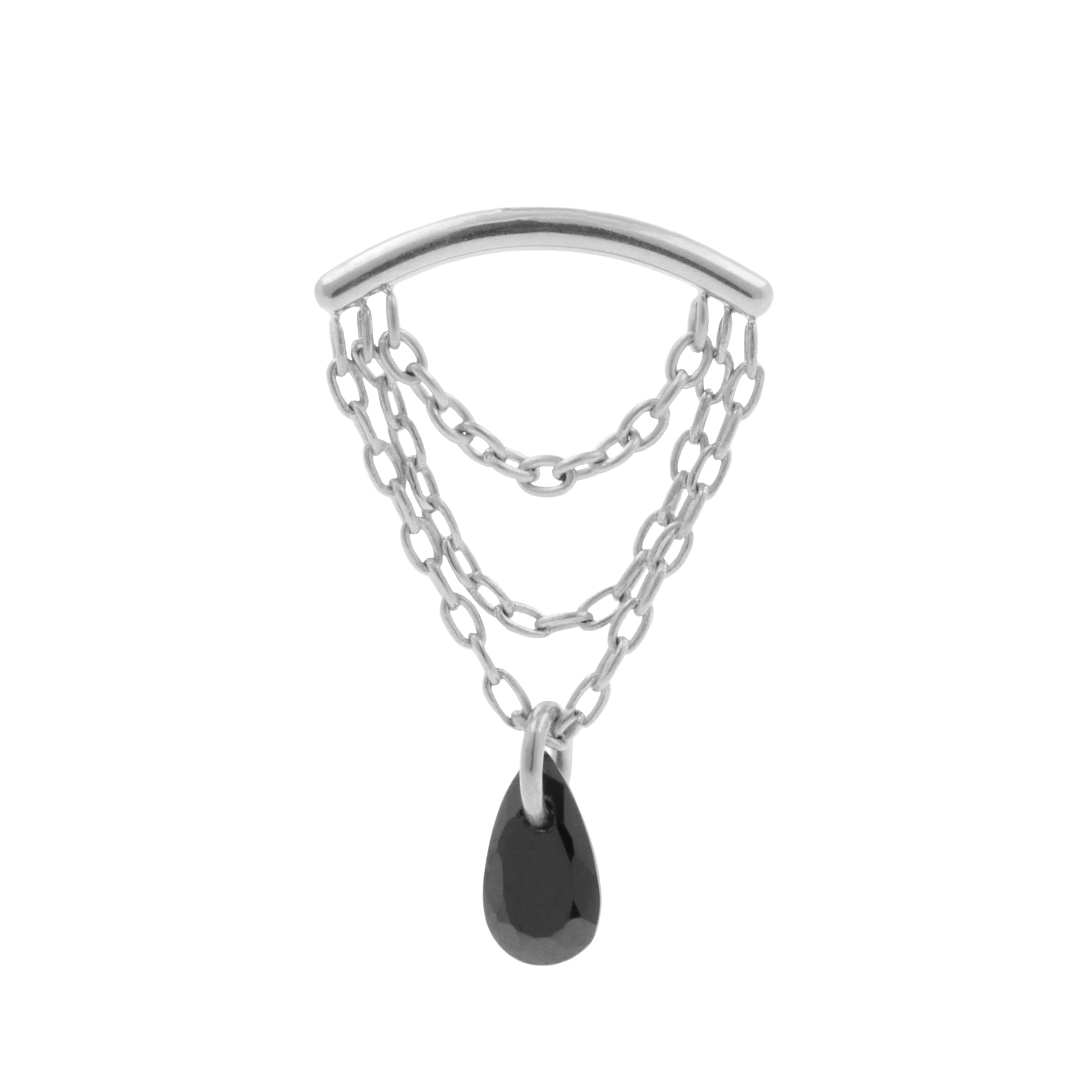 Titanium Hidden Helix Curve Met Zirkonia Zilver
