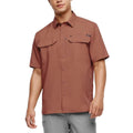 Eddie Bauer Men's Short Sleeve Woven Tech Shirt (US, Alpha, XX-Large, Regular, Regular, Red)