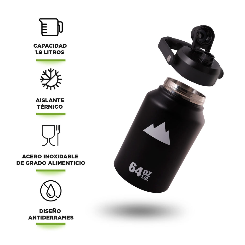 Termo HIKEO XL Acero Inoxidable Jumbo 1.89 Litros Hermético para Camping y Deportes