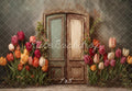 Kate Frühling Tulpen Alte Tür Vintage Hintergrund Entworfen von Emetselch - Kate Backdrop.de