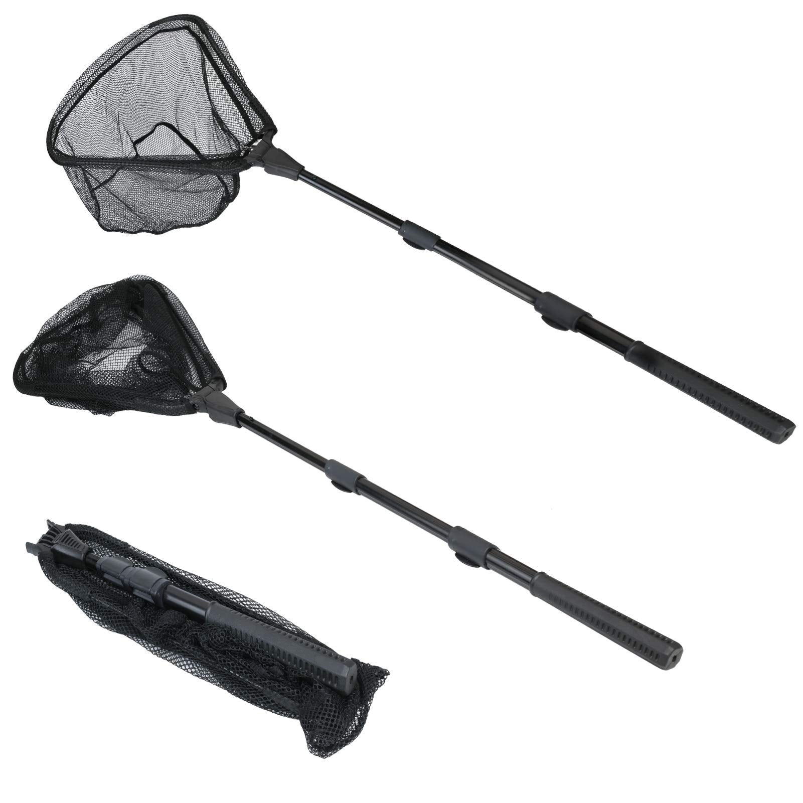 RESTCLOUD Fishing Landing Net with Telescoping Pole Handle, Fishing net Freshwater for Kids Men Women, Extend to 40-63 Inches