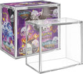 PKMN Booster Box Case, 8mm Ultra Thick Acrylic Protector with Magnetic Lid, Stackable Clear Display Box for Trading Cards Collection