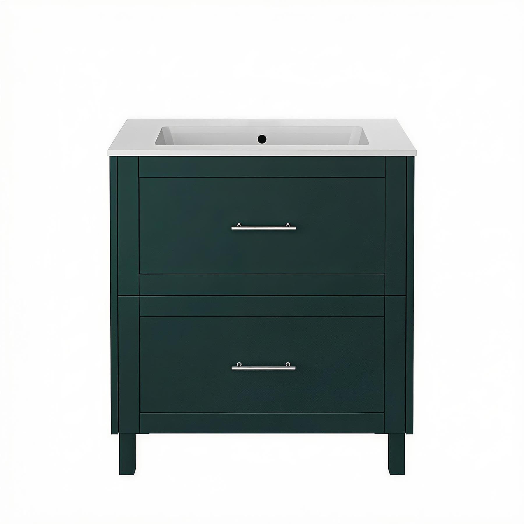 Heritage Floor Standing Vanity Unit Classic Green Heritage Lynton 800mm Floor Standing 2 Drawer Vanity Unit and Basin Bundle