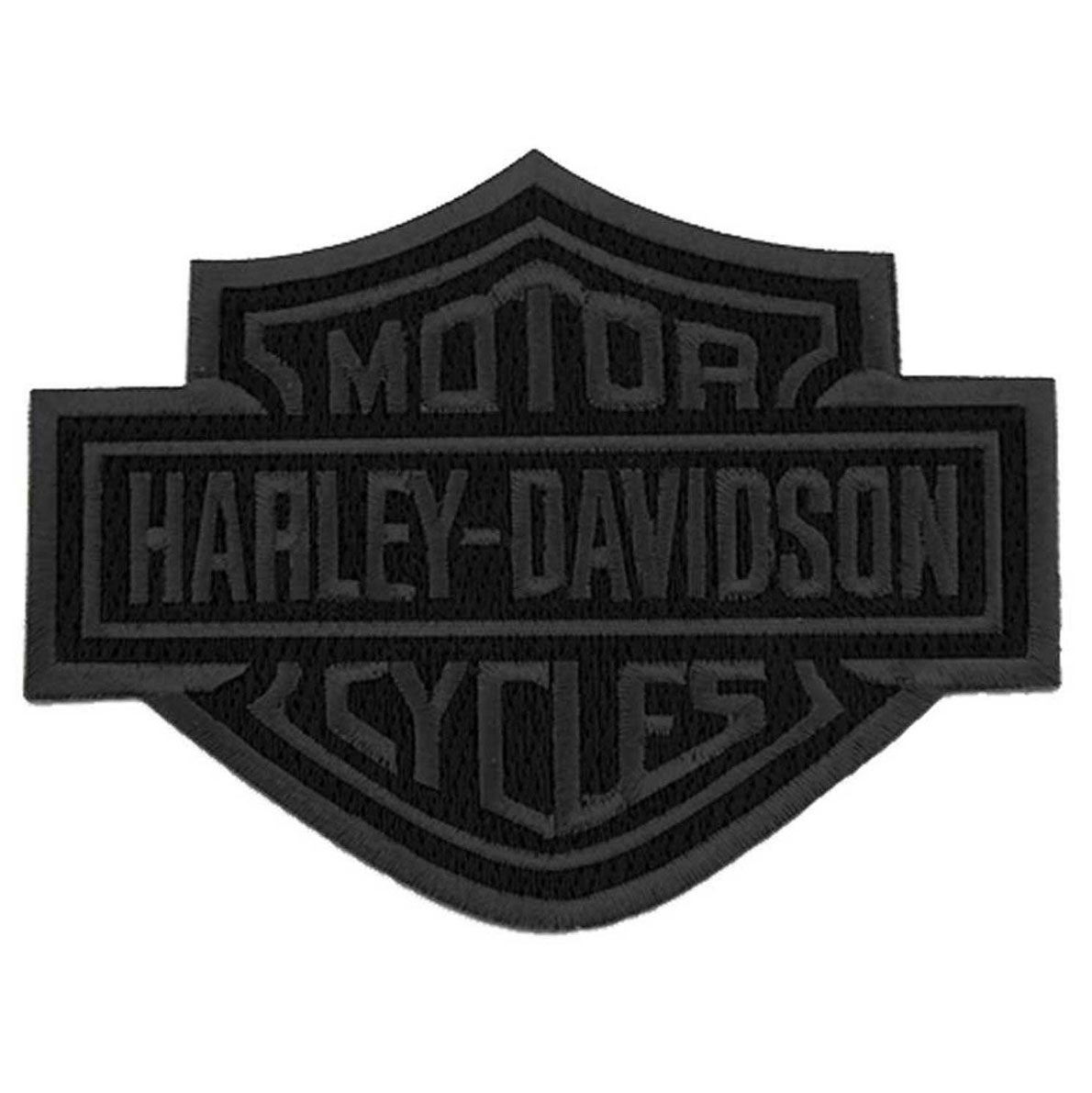 Harley-Davidson Embroidered B&S Logo 4" Patch Small, Black 8011512