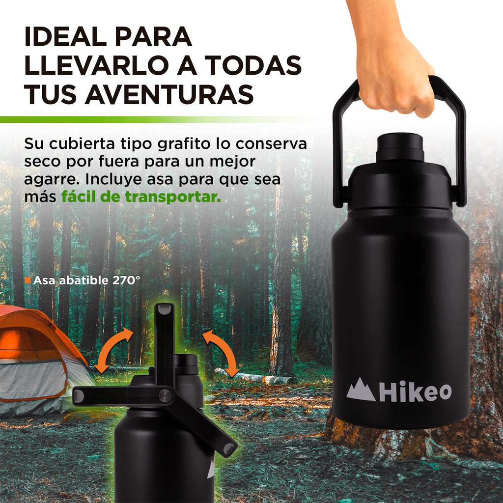 Termo HIKEO XL Acero Inoxidable Jumbo 1.89 Litros Hermético para Camping y Deportes