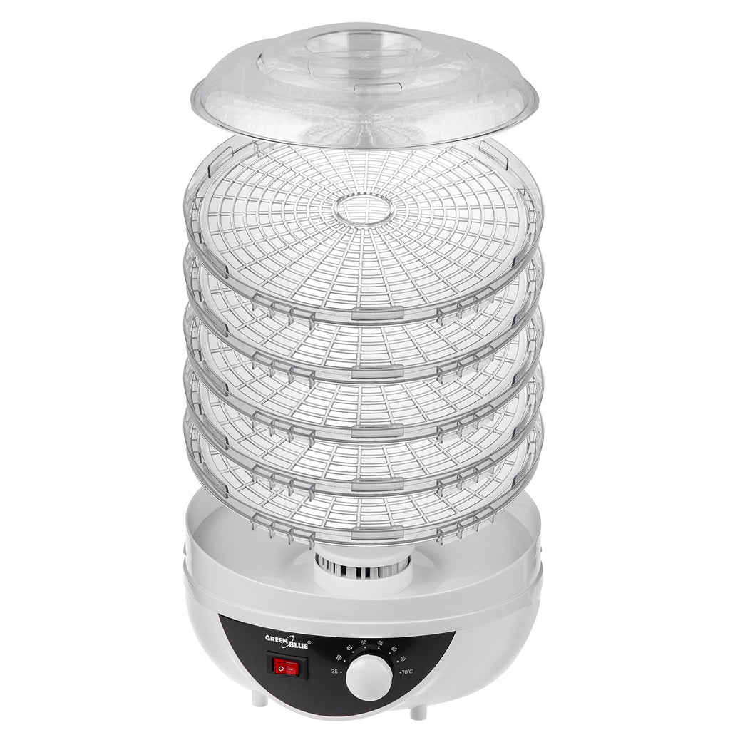 GreenBlue svamp-, grönsaks- och frukttork, 250W effekt - mycket tyst, GB195 UK-kontakt