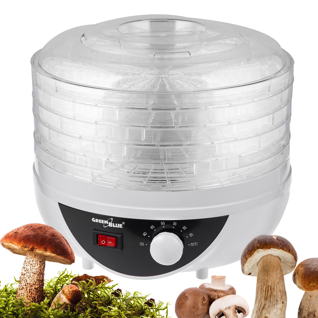 GreenBlue svamp-, grönsaks- och frukttork, 250W effekt - mycket tyst, GB195 UK-kontakt