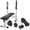 Banc d'entraînement avec support de poids jeu d'haltères 120 kg sport fitness musculation 02_0000014 - Helloshop26