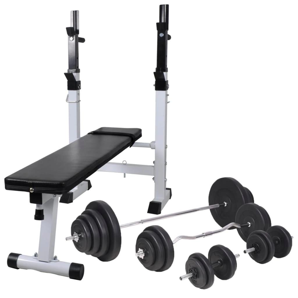 Banc d'entraînement avec support de poids jeu d'haltères 120 kg sport fitness musculation 02_0000014 - Helloshop26