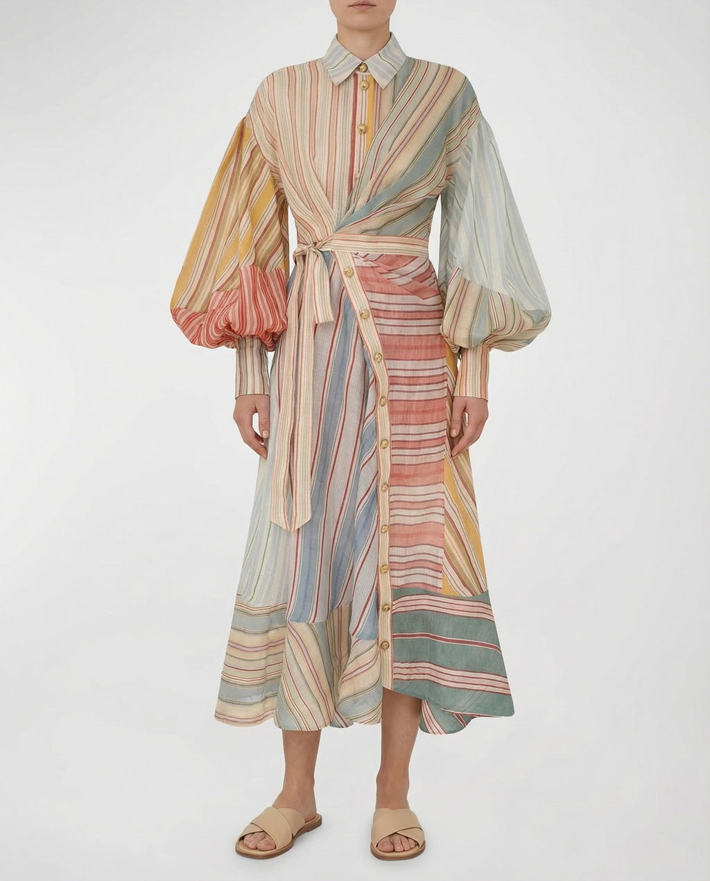 Zimmermann Rebellion spliced striped midi dress