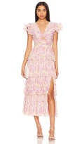 ASTR the Label Emporia Dress in Pink Green Multi