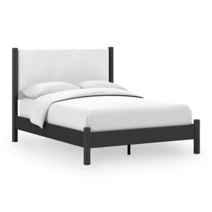 Fargenta King Panel Bed; Black/White