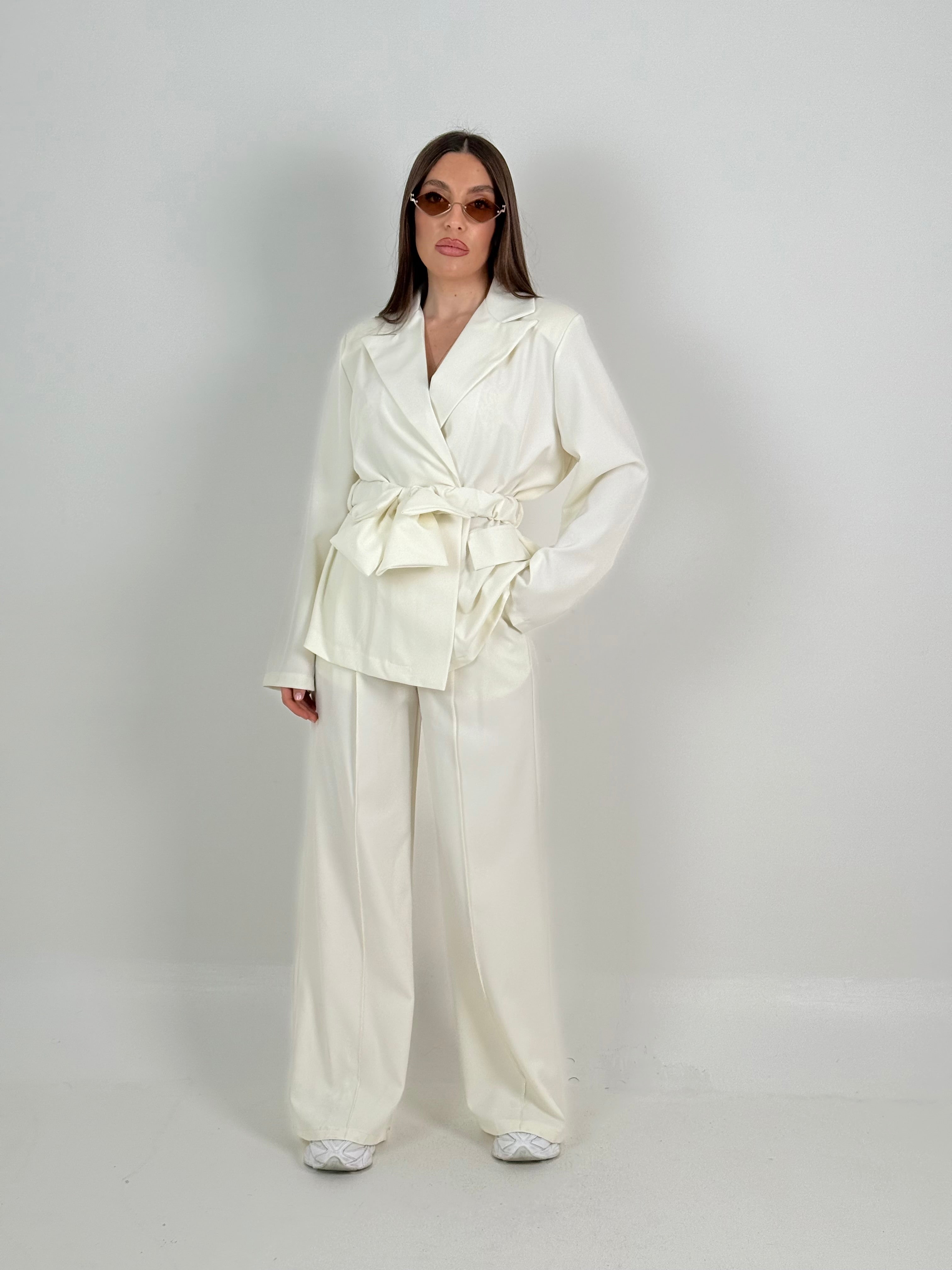 Tailleur FIOCCO - tailleur giacca over con cintura in vita e pantaloni palazzo