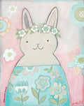 Bernadette Deming BER1396 - BER1396 - Baby Bunny - 12x16 Bunny, Rabbit, Baby, Flowers, Primitive, Whimsical from Penny Lane