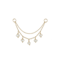 BEATTI Chain Attachments Gold Morning Dew • Natural Pearl Beads Double Drape Chain BTFG053 PW YG Morning Dew • Natural Pearl Beads Double Drape Chain